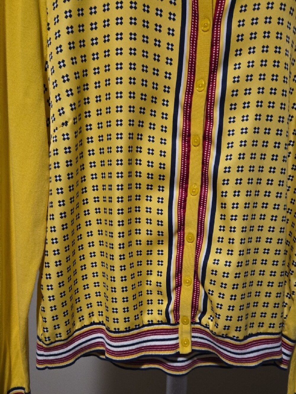 Talbots Yellow Patterned Button-Front Camisole - Picture 5 of 5